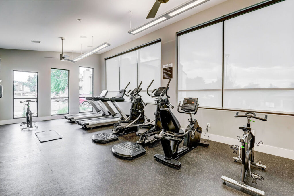 Fitness center with various cardio machines