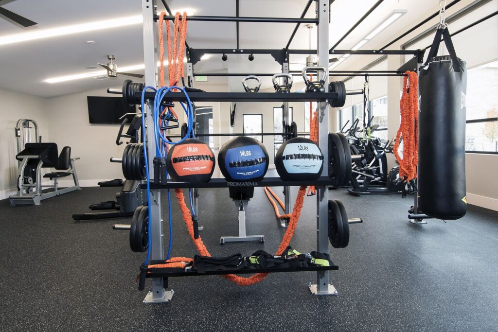 Functional training equipment including kettlebells and medicine balls